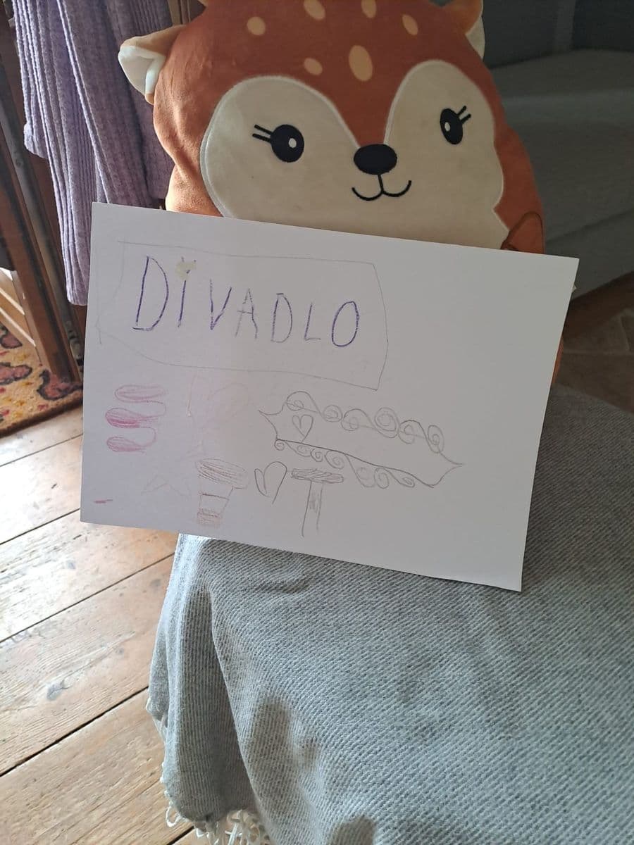 Ručně psaná cedule Divadlo